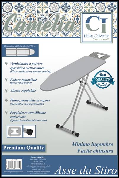 CREARE ASSE DA STIRO CAMELIA 142X94X41CM 