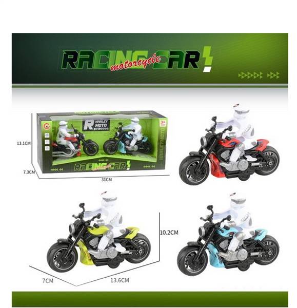 CREARE SET 2 MOTO CON PERSONAGGIO RACING CAR