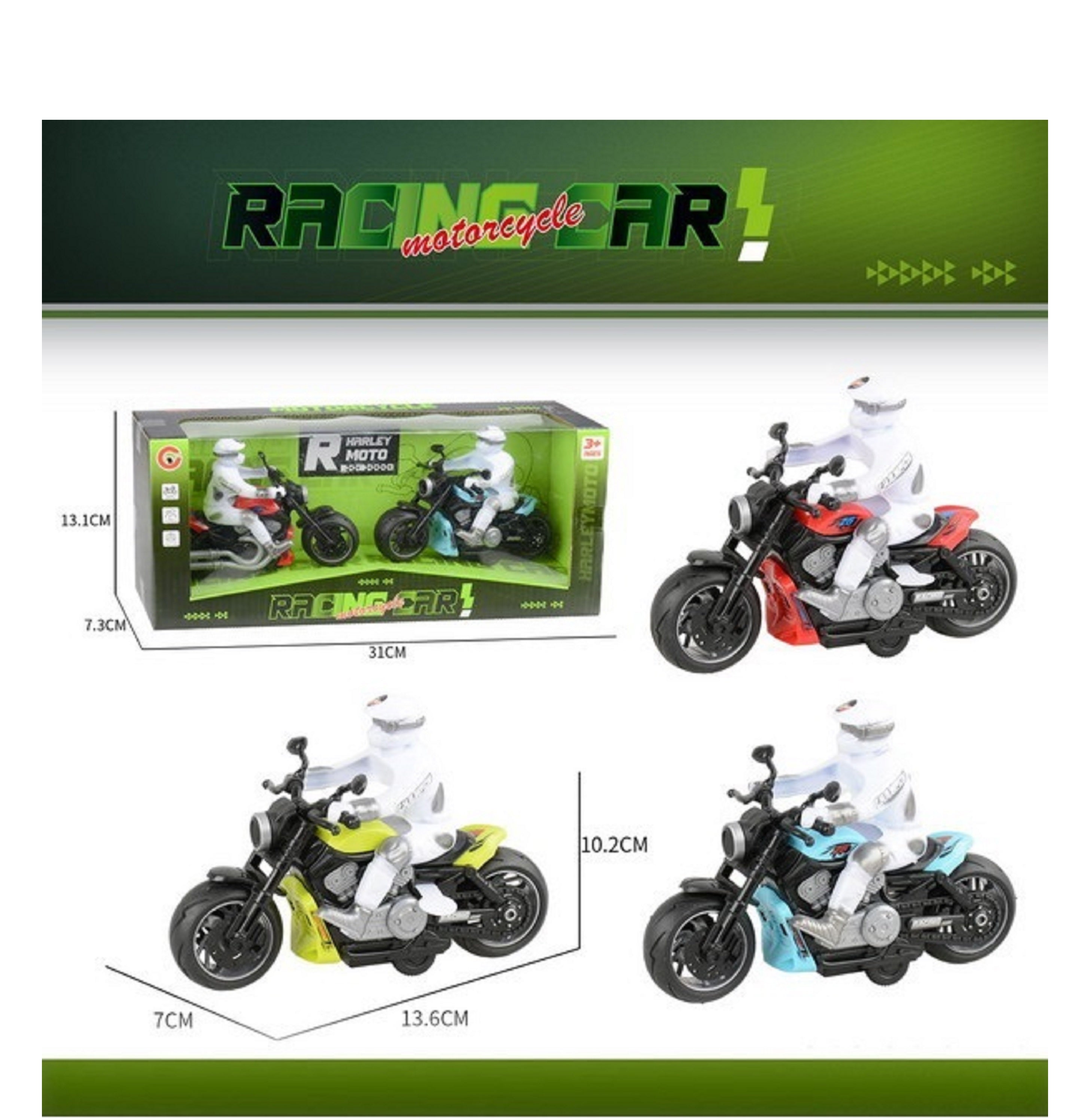 CREARE SET 2 MOTO CON PERSONAGGIO RACING CAR