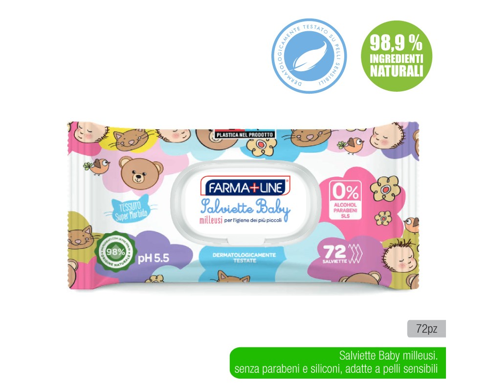 FARMALINE SALVIETTE 72PZ BABY MILLEUSI