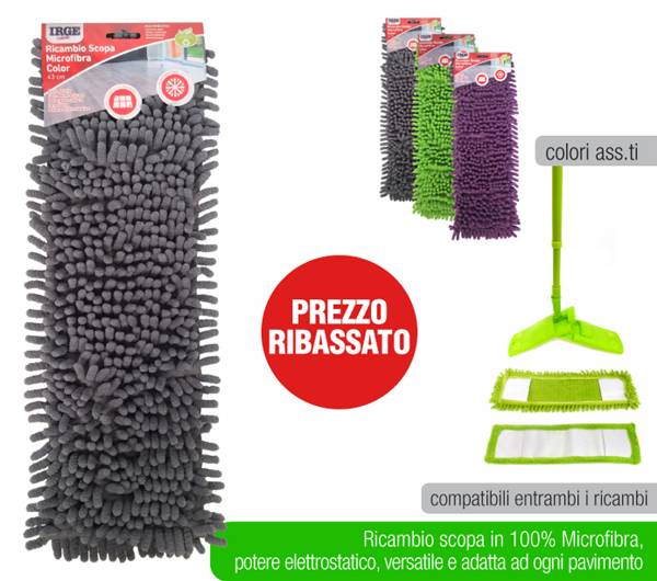 IRGE RICAMBIO SCOPA MICROFIBRA COLOR 