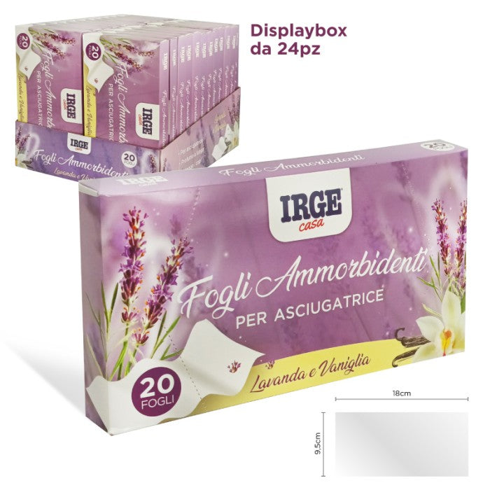 IRGE FOGLI ASCIUGATRICE AMMOR 20PZ LAVAN LAVANDA E VANIGLIA
