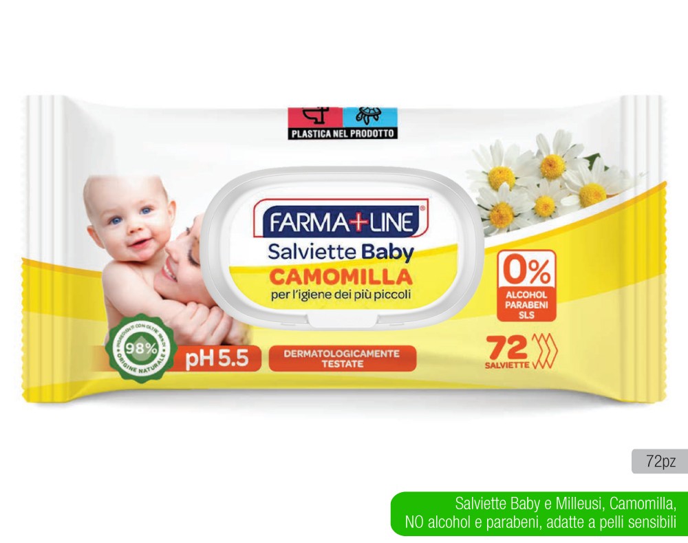 FARMALINE SALVIETTE 72PZ CAMOMILLA