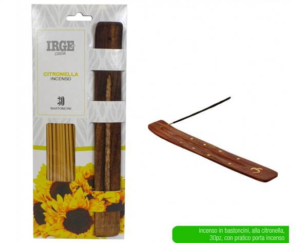 IRGE INCENSO 30PZ CITRON. C/BASE LEGNO 