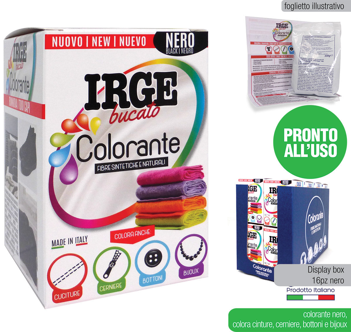 IRGE COLORANTE TESSUTI NERO 300GR