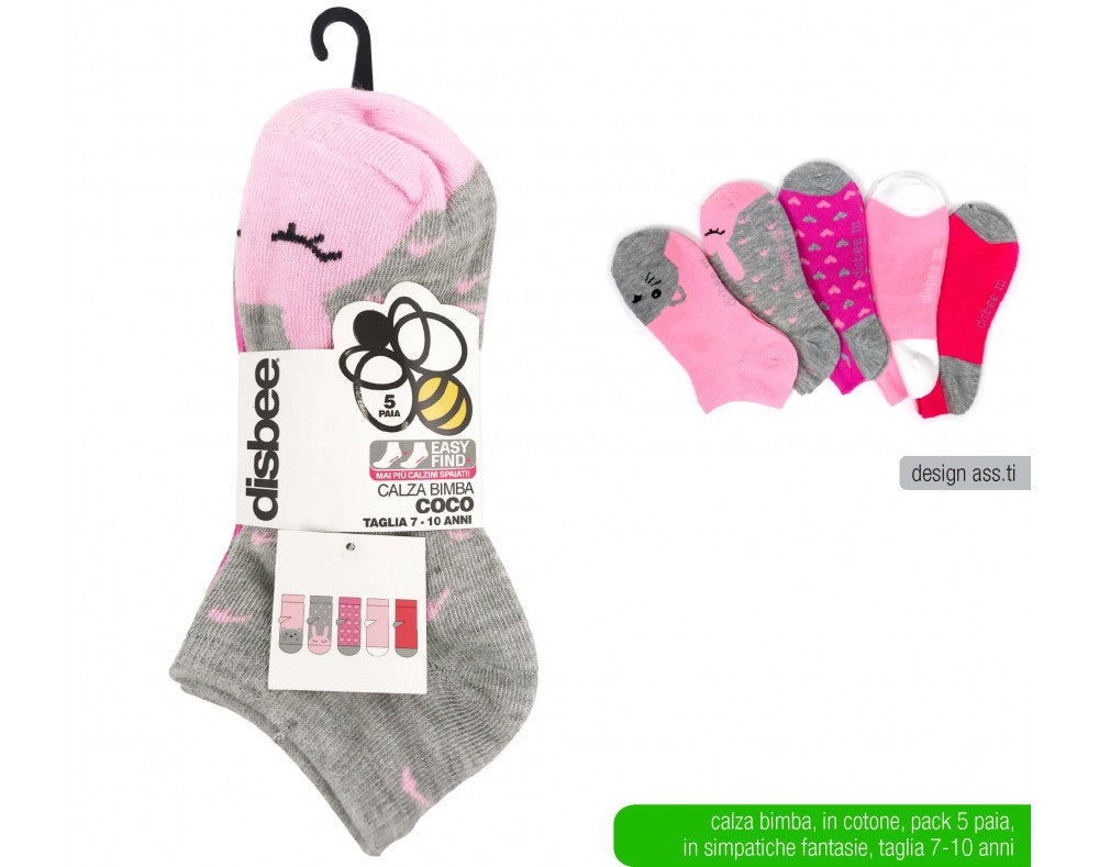 DISBEE CALZA BIMBA COCO 7-10 ANNI 5PZ