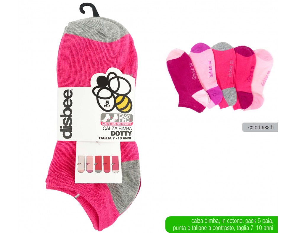 DISBEE CALZA BIMBA DOTTY 7-10 ANNI 5PZ