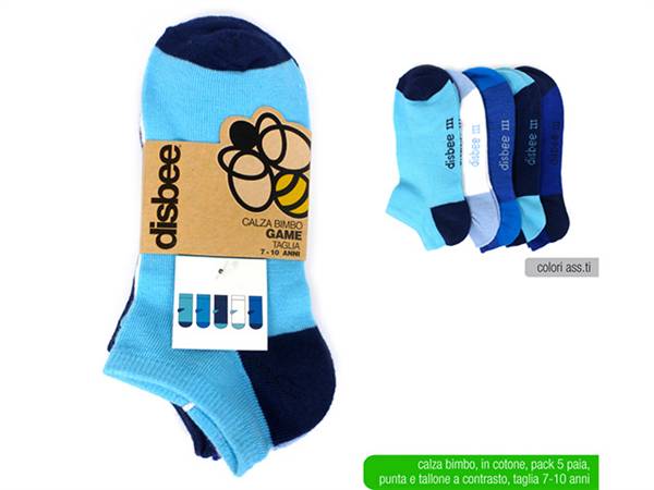 DISBEE CALZA BIMBO GAME 7-10 ANNI 5PZ 