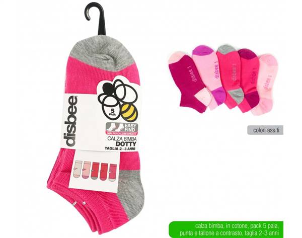 DISBEE CALZA BIMBA DOTTY 2-3 ANNI 5PZ 