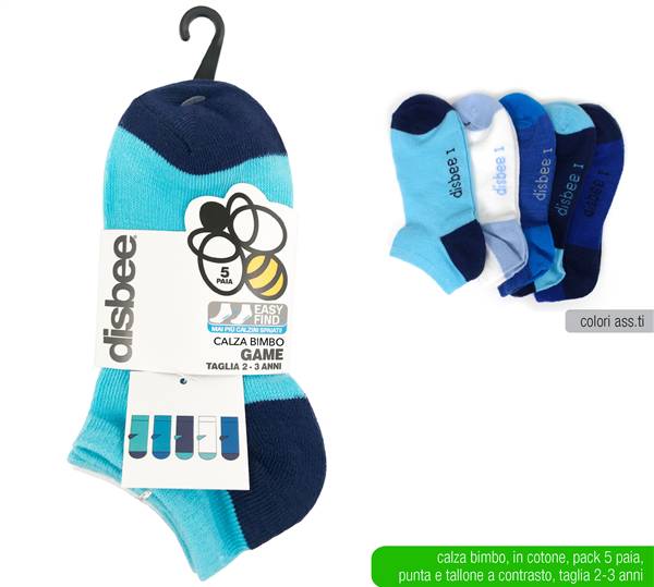 DISBEE CALZA BIMBO GAME 2-3 ANNI 5PZ 