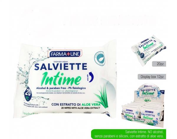 FARMALINE SALVIETTE INTIME 20PZ ALOE 