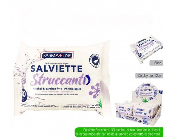 FARMALINE SALVIETTE STRUCCANTI 20PZ ALOE 