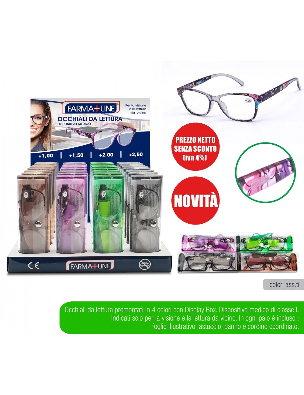 FARMALINE OCCHIALI LETTURA FLOWERS +3.50