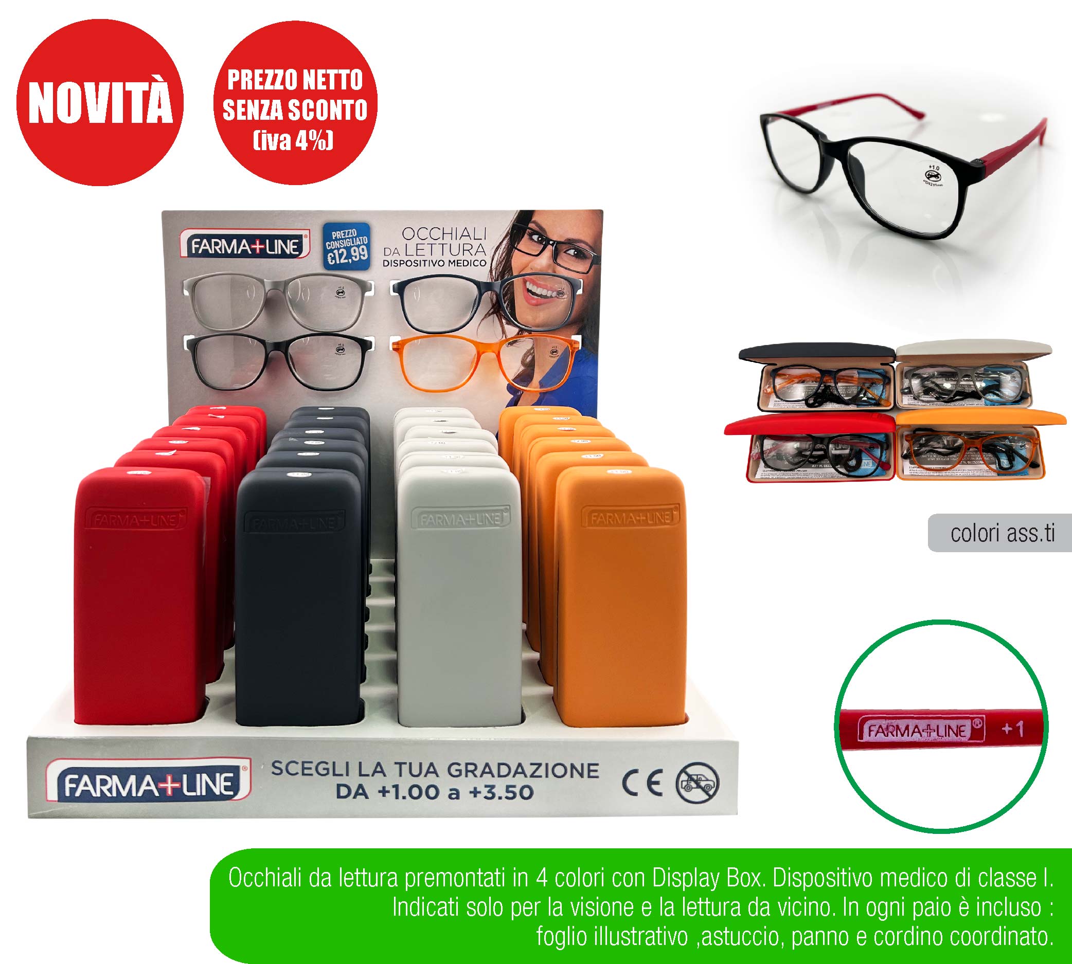 FARMALINE OCCHIALI LETTURA LUXE +1.00