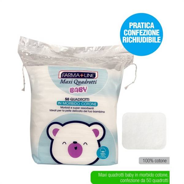 FARMALINE QUADROTTI BABY COTONE 50PZ 