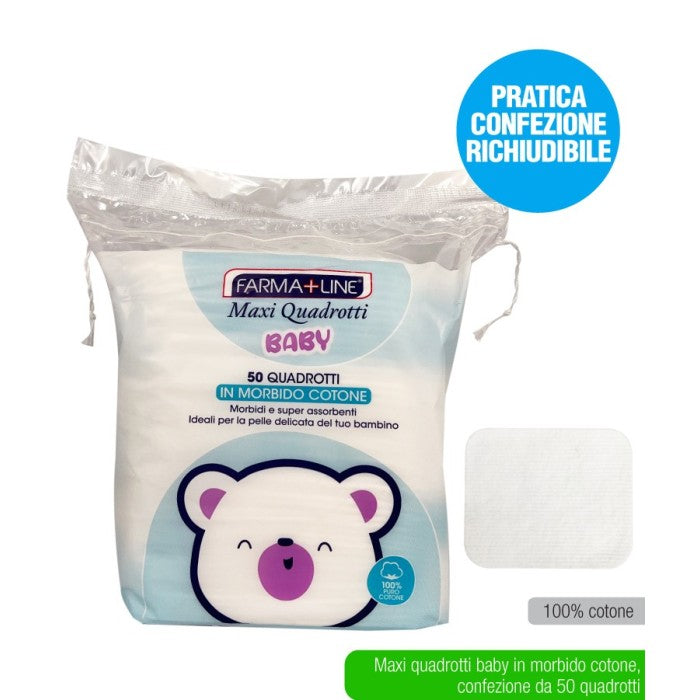 FARMALINE QUADROTTI BABY COTONE 50PZ