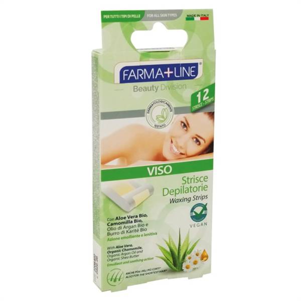 FARMALINE STRISCE DEPILAT VISO 12PZ CARB 