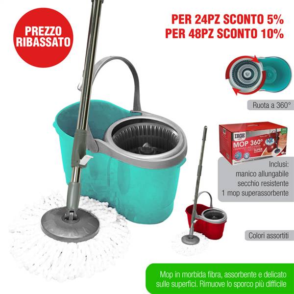 IRGE SUPER MOP 360 CON CESTO PLASTICA 