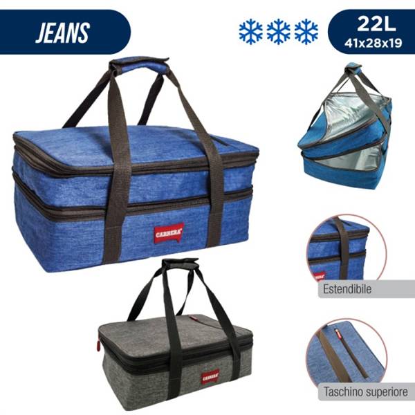 CARRERA BORSA TERMICA 22LT JEANS DOUBLE 41X28X19