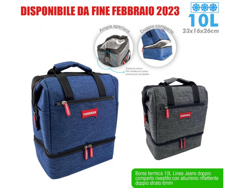 CARRERA BORSA TERMICA 10LT JEANS 23X16X26 - Infinity Home Store