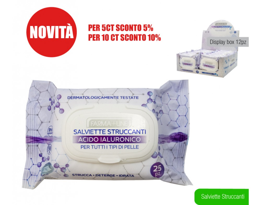 FARMALINE SALVIETTE STRUCCANTI 25PZ ACIDO IALURONICO