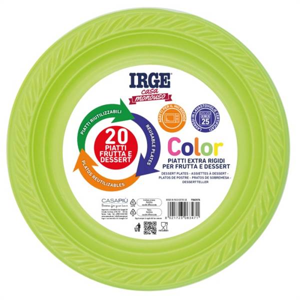 IRGE PIATTI DESSERT 20PZ VERDE 