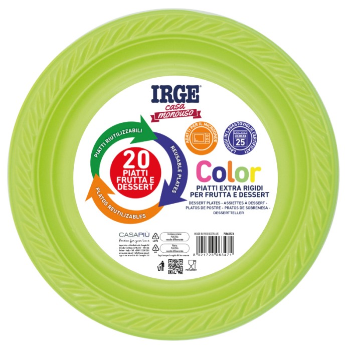 IRGE PIATTI DESSERT 20PZ VERDE