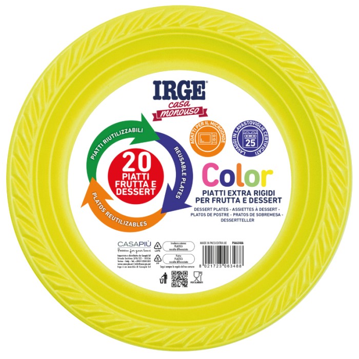IRGE PIATTI DESSERT 20PZ GIALLO