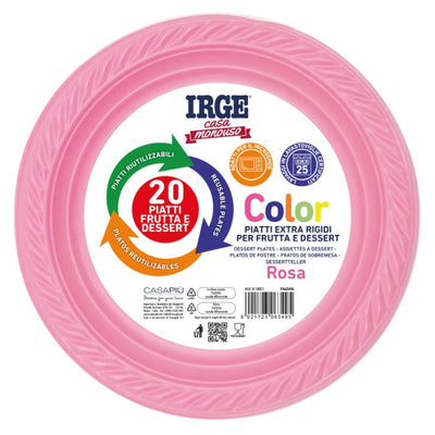 IRGE PIATTI DESSERT 20PZ ROSA