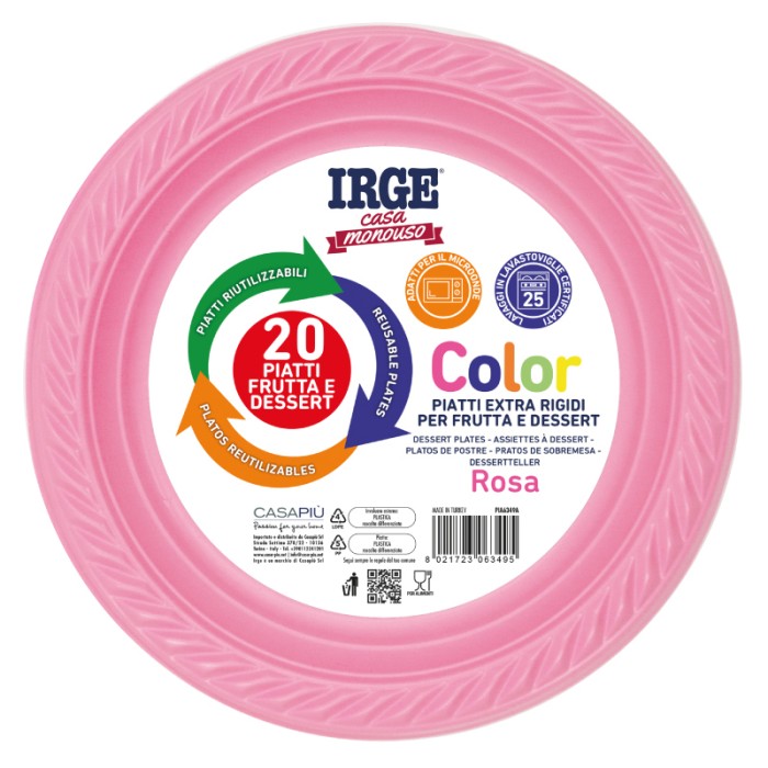 IRGE PIATTI DESSERT 20PZ ROSA
