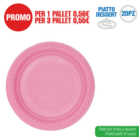 Irge Piatti Dessert 20pz Rosa