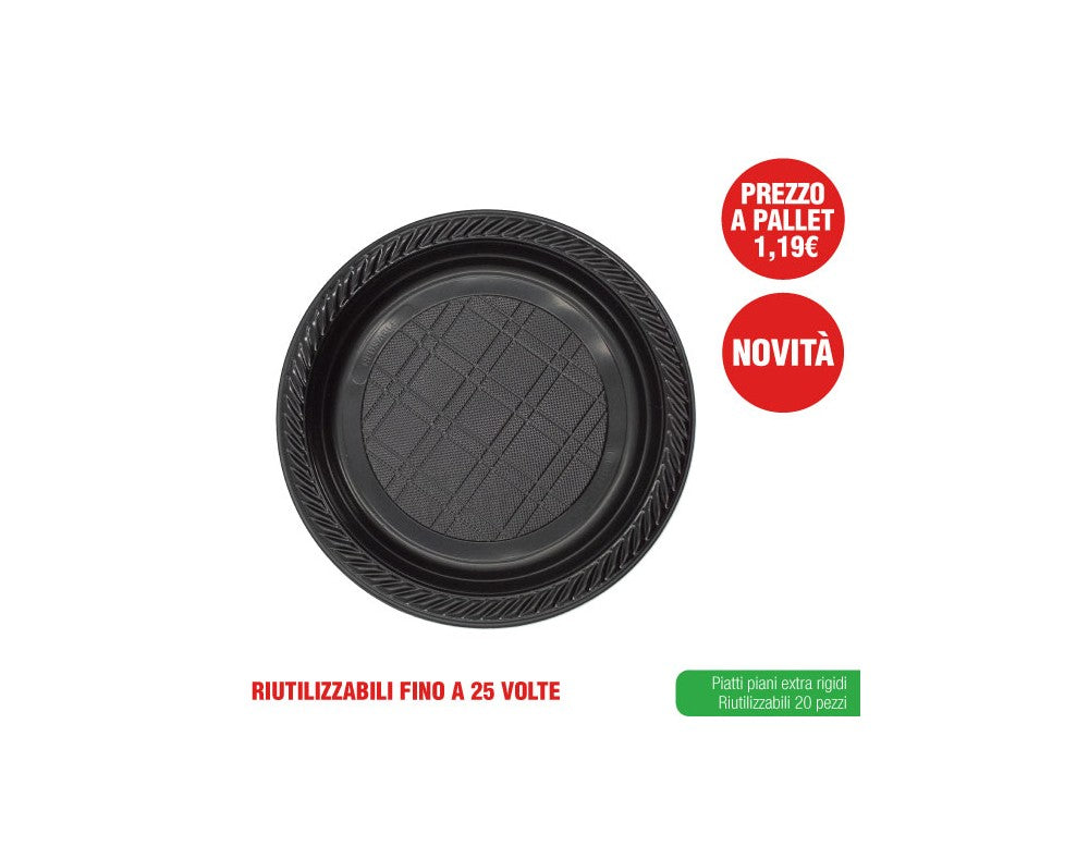IRGE PIATTI PIANI 20PZ NERO