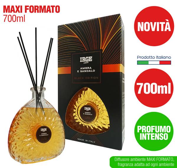 IRGE DIFFUSORE 700ML C/BAST AMBRA E SAND 