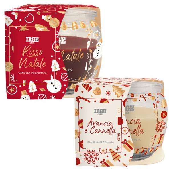 IRGE CANDELA PROFUMATA 70GR NATALE ARANCIA E CANNELLA + ROSSO NATALE