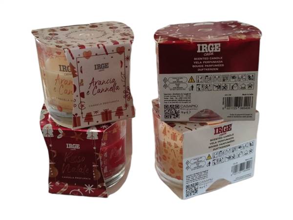 IRGE CANDELA PROFUMATA 70GR NATALE ARANCIA E CANNELLA + ROSSO NATALE