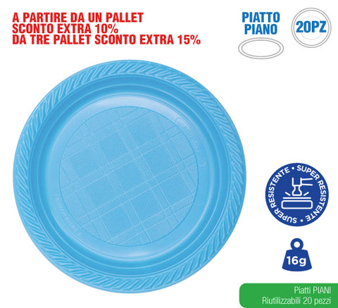 Irge Piatti Piani 20pz Azzurro Baby