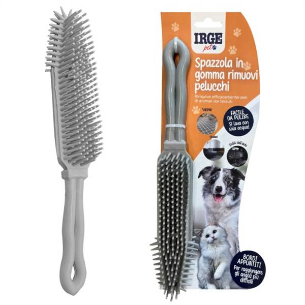 IRGE SPAZZOLA PET IN SILICONE CON MANICO 