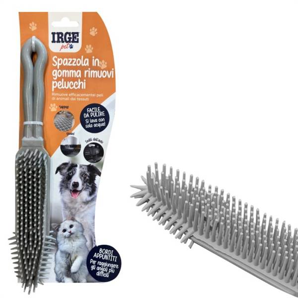 IRGE SPAZZOLA PET IN SILICONE CON MANICO 