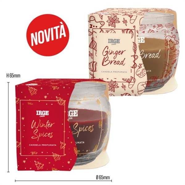 IRGE CANDELA PROFUMATA 70GR NATALE WINTER SPICES + GINGER BREAD