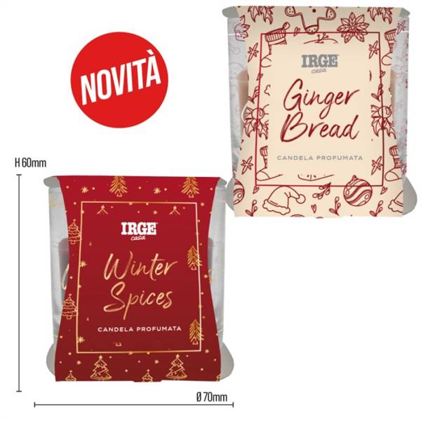 IRGE CANDELA PROFUMATA 70GR NATALE WINTER SPICES + GINGER BREAD