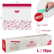 IRGE SACCHI DOPPIA ZIP 25X20 15PZ