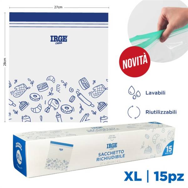 IRGE SACCHI DOPPIA ZIP 27X28 15PZ 