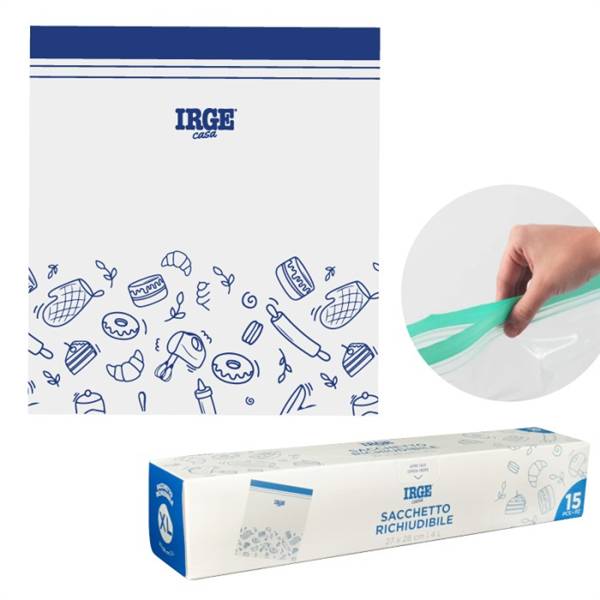 IRGE SACCHI DOPPIA ZIP 27X28 15PZ 