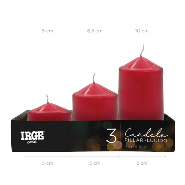 IRGE CANDELE PILLAR ROSSO LUCIDO 