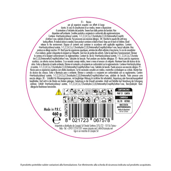 IRGE CANDELA VASO 460GR MUSCHIO BIANCO 
