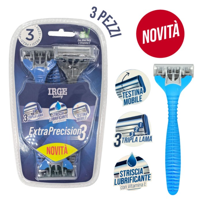 IRGE RASOIO UOMO 3 LAME 3 PEZZI