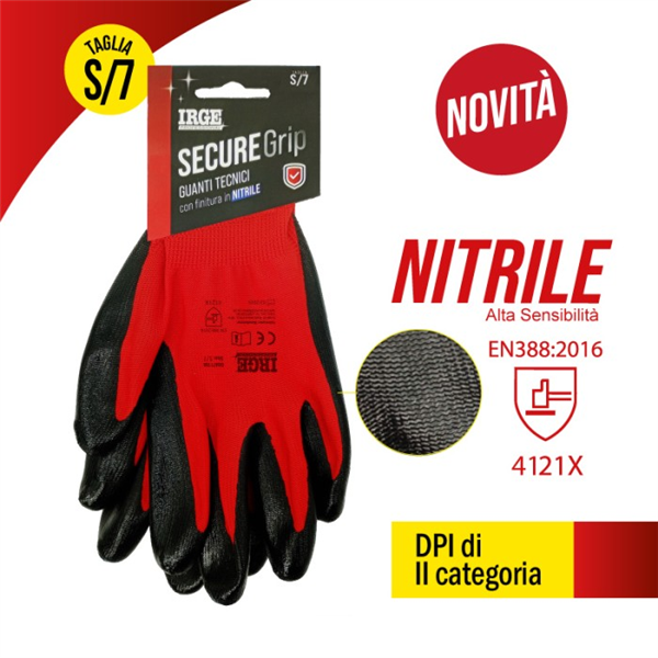 IRGE GUANTI TEC SECURE GRIP NITRILE S/7