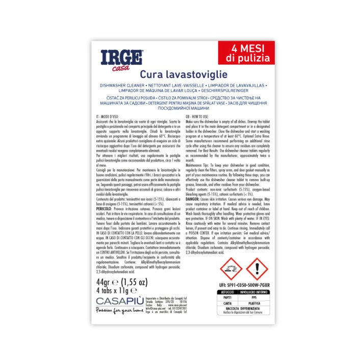 IRGE TABS PULIZIA LAVASTOVIGLIE 4PZ