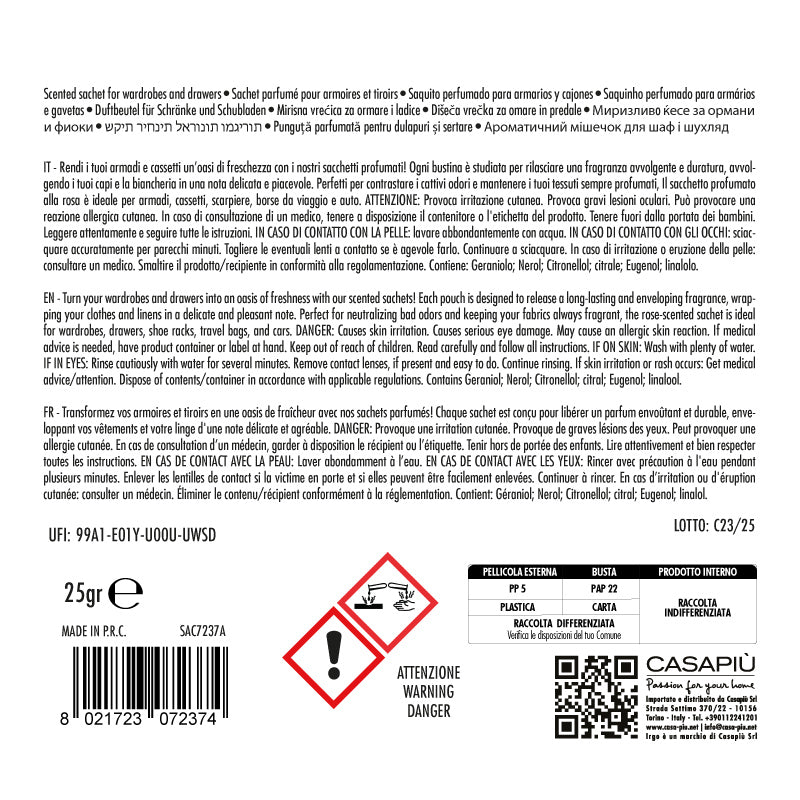 IRGE SACCHETTO PROFUMATO 15X15CM ROSA