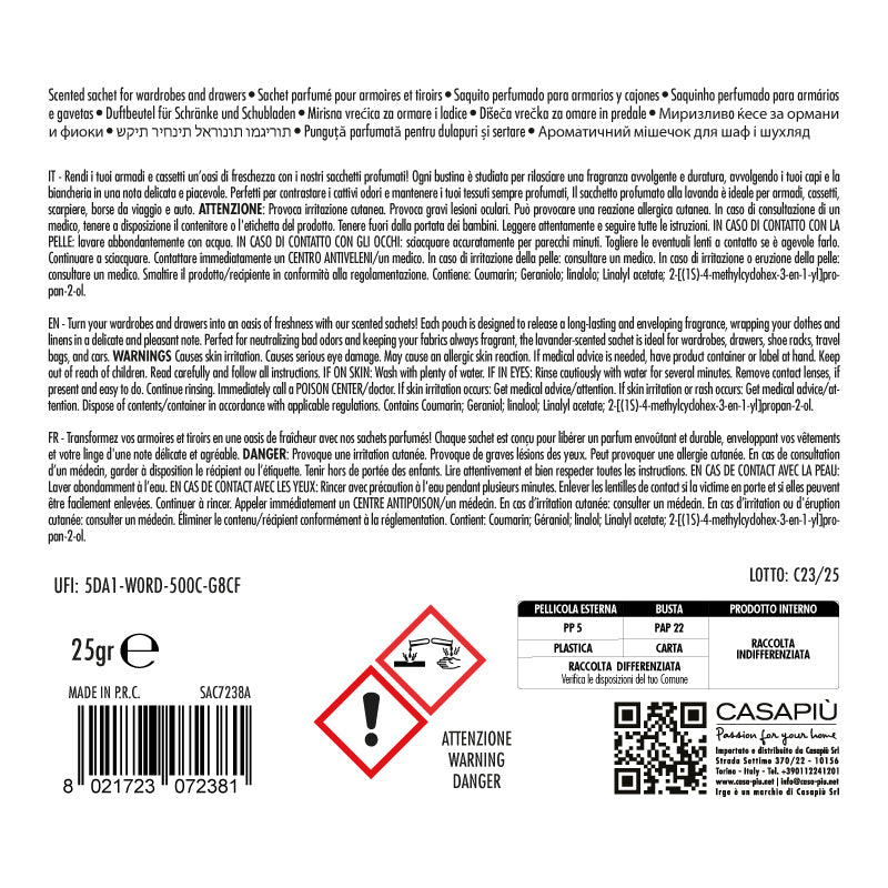 IRGE SACCHETTO PROFUMATO 15X15CM LAVANDA